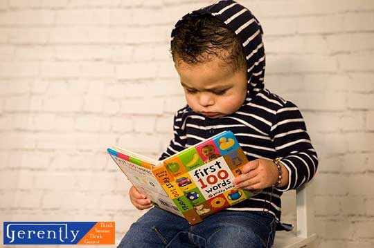child reading a book